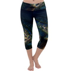 Commercial Street Night View Capri Yoga Leggings by BangZart