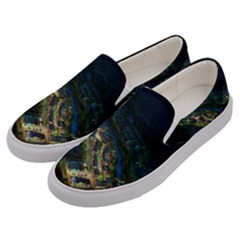 Commercial Street Night View Men s Canvas Slip Ons