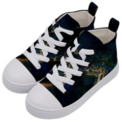 Commercial Street Night View Kid s Mid-top Canvas Sneakers