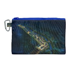 Commercial Street Night View Canvas Cosmetic Bag (large)