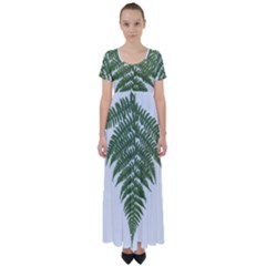 Boating Nature Green Autumn High Waist Short Sleeve Maxi Dress