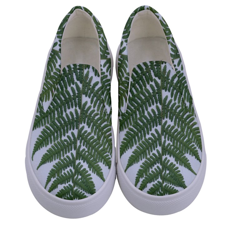 Boating Nature Green Autumn Kids  Canvas Slip Ons