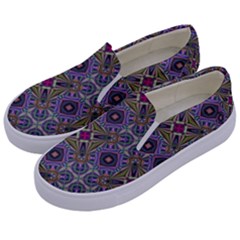 Vintage Abstract Unique Original Kids  Canvas Slip Ons