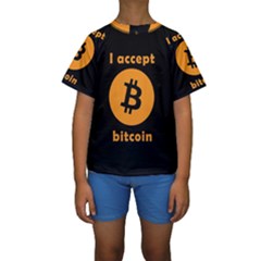 I Accept Bitcoin Kids  Short Sleeve Swimwear by Valentinaart