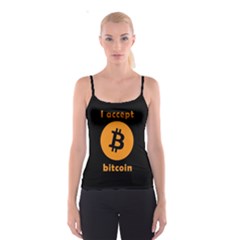 I Accept Bitcoin Spaghetti Strap Top by Valentinaart