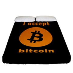 I Accept Bitcoin Fitted Sheet (california King Size) by Valentinaart