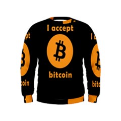 I Accept Bitcoin Kids  Sweatshirt by Valentinaart