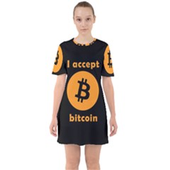 I Accept Bitcoin Sixties Short Sleeve Mini Dress