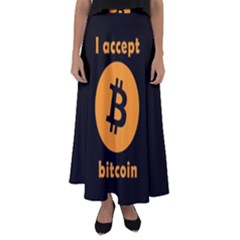 I Accept Bitcoin Flared Maxi Skirt by Valentinaart