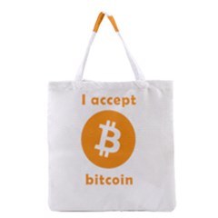 I Accept Bitcoin Grocery Tote Bag by Valentinaart