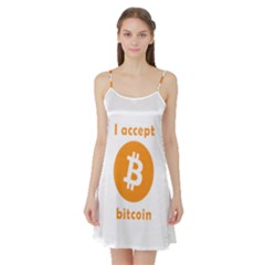 I Accept Bitcoin Satin Night Slip by Valentinaart