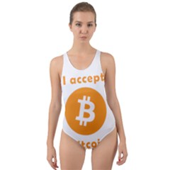 I Accept Bitcoin Cut-out Back One Piece Swimsuit