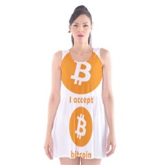 I Accept Bitcoin Scoop Neck Skater Dress by Valentinaart