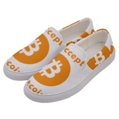 I Accept Bitcoin Men s Canvas Slip Ons by Valentinaart