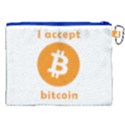 I accept bitcoin Canvas Cosmetic Bag (XXL) View2