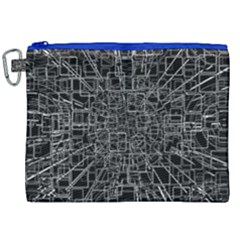 Black Abstract Structure Pattern Canvas Cosmetic Bag (xxl)