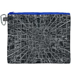 Black Abstract Structure Pattern Canvas Cosmetic Bag (xxxl)