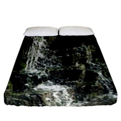 Water Waterfall Nature Splash Flow Fitted Sheet (queen Size) by BangZart