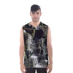 Water Waterfall Nature Splash Flow Men s Basketball Tank Top by BangZart