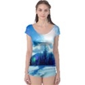 Ski Holidays Landscape Blue Boyleg Leotard  View1