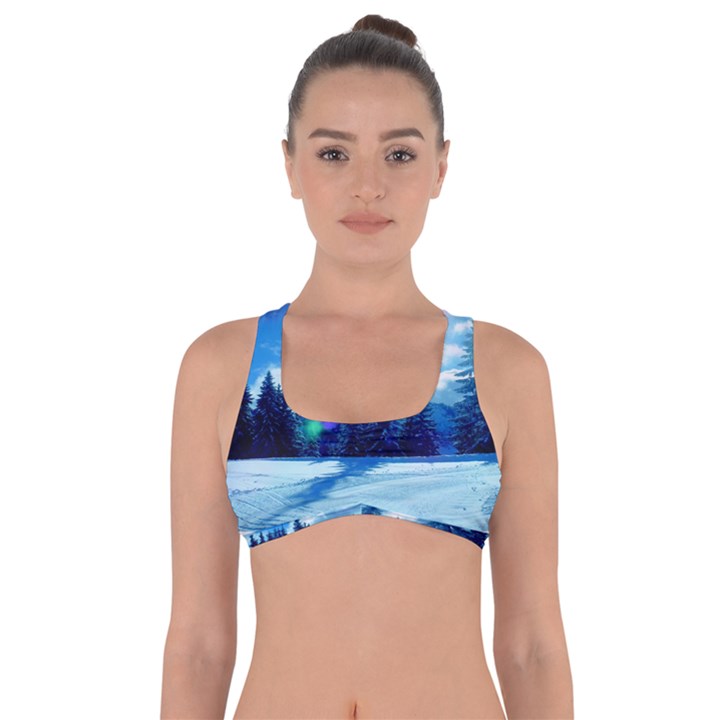 Ski Holidays Landscape Blue Got No Strings Sports Bra