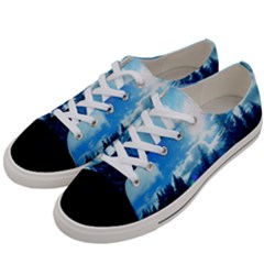 Ski Holidays Landscape Blue Women s Low Top Canvas Sneakers