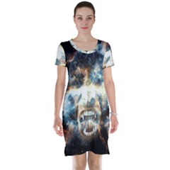 Universe Vampire Star Outer Space Short Sleeve Nightdress by BangZart