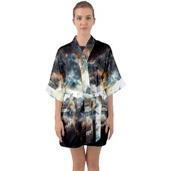 Universe Vampire Star Outer Space Quarter Sleeve Kimono Robe by BangZart