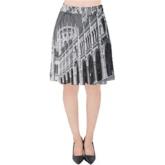 Architecture Parliament Landmark Velvet High Waist Skirt