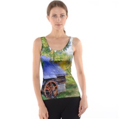 Landscape Blue Shed Scenery Wood Tank Top by BangZart