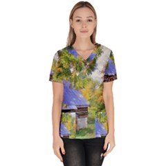 Landscape Blue Shed Scenery Wood Scrub Top