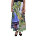 Landscape Blue Shed Scenery Wood Flared Maxi Skirt View1