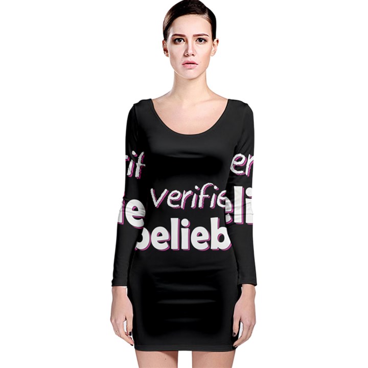 Verified Belieber Long Sleeve Bodycon Dress