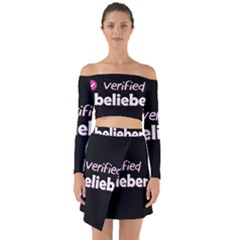 Verified Belieber Off Shoulder Top With Skirt Set by Valentinaart