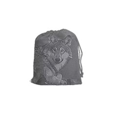 Wolf Forest Animals Drawstring Pouches (small)  by BangZart