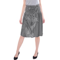 Wolf Forest Animals Midi Beach Skirt by BangZart