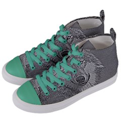 Wolf Forest Animals Women s Mid-top Canvas Sneakers