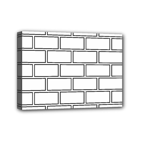 Wall Pattern Rectangle Brick Mini Canvas 7  x 5 