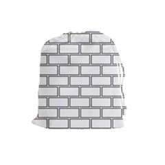 Wall Pattern Rectangle Brick Drawstring Pouches (Large) 