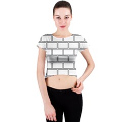 Wall Pattern Rectangle Brick Crew Neck Crop Top by BangZart