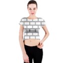 Wall Pattern Rectangle Brick Crew Neck Crop Top View1