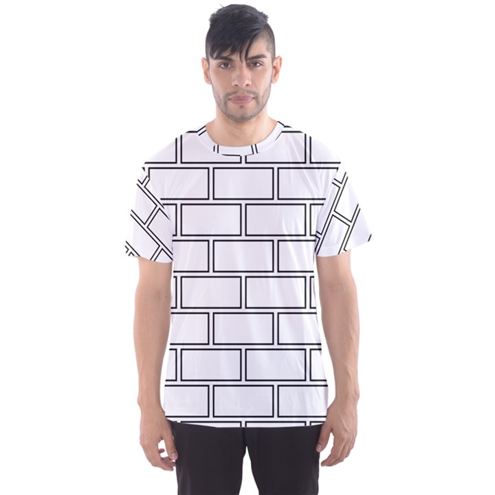 Wall Pattern Rectangle Brick Men s Sports Mesh Tee