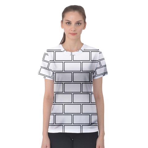 Wall Pattern Rectangle Brick Women s Sport Mesh Tee by BangZart