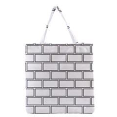 Wall Pattern Rectangle Brick Grocery Tote Bag by BangZart