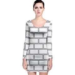 Wall Pattern Rectangle Brick Long Sleeve Bodycon Dress