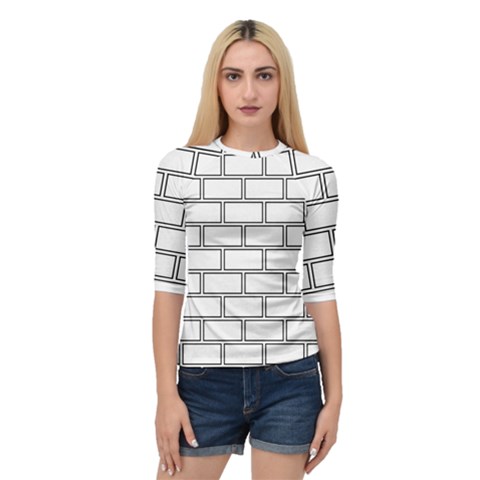 Wall Pattern Rectangle Brick Quarter Sleeve Raglan Tee by BangZart