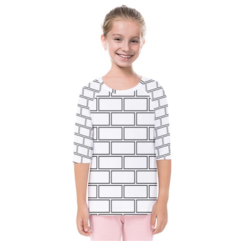 Wall Pattern Rectangle Brick Kids  Quarter Sleeve Raglan Tee by BangZart