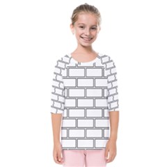 Wall Pattern Rectangle Brick Kids  Quarter Sleeve Raglan Tee