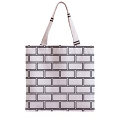 Wall Pattern Rectangle Brick Zipper Grocery Tote Bag