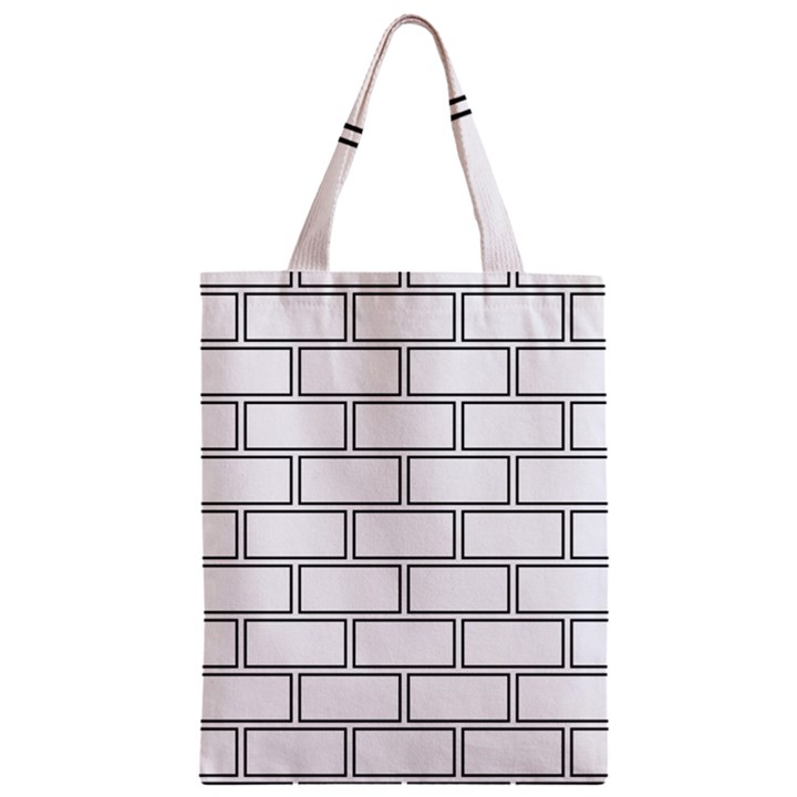 Wall Pattern Rectangle Brick Zipper Classic Tote Bag